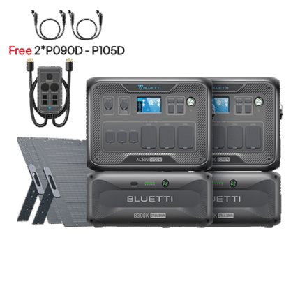 BLUETTI 2*AC500+2*B300K+2*350W Solar+P030A | Home Battery Backup