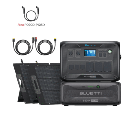 BLUETTI AC500+B300K+2*200W Solar+RV Cable (Free P090D-P150D Cable) | Home Battery Backup
