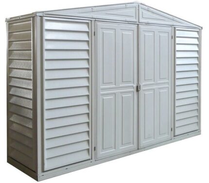 DuraMax 10.5×3 SidePro Vinyl Shed w/ Foundation Kit